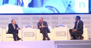Charlie Trimble and Jack Dangermond at GWF 2017