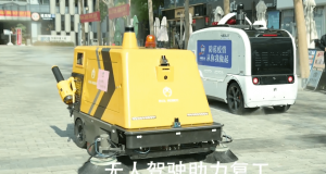 Driverless sweeping vehicles clean city in China during COVID-19 outbreak