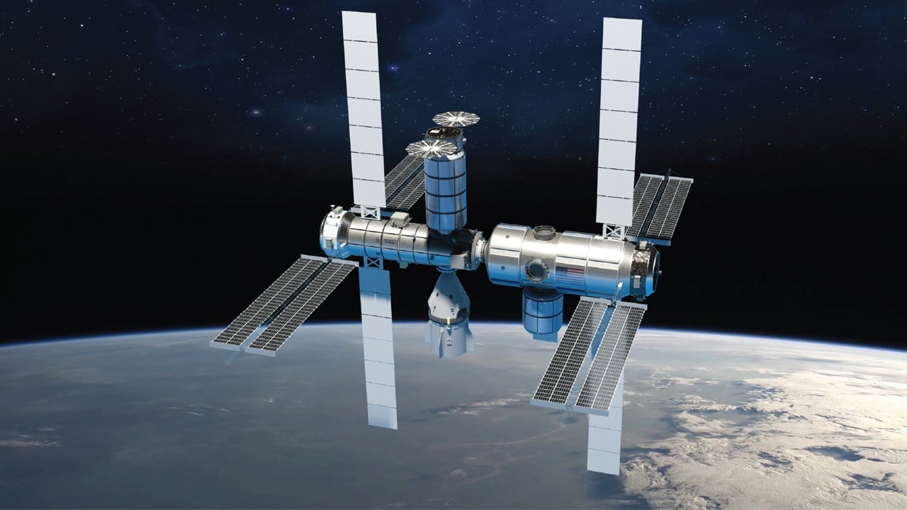 Northrop Grumman’s free flyer commercial destination design leverages flight proven elements to provide the base module for extended capabilities including science, tourism, industrial experimentation, and building of infrastructure beyond initial design. Image Courtesy: Northrop Grumman