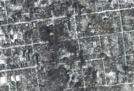 After images of intense shelling of Petrivka, Ukraine | Satellite Imagery ยฉ Maxar Technologies Provided by European Space Imaging Satellite Imagery
