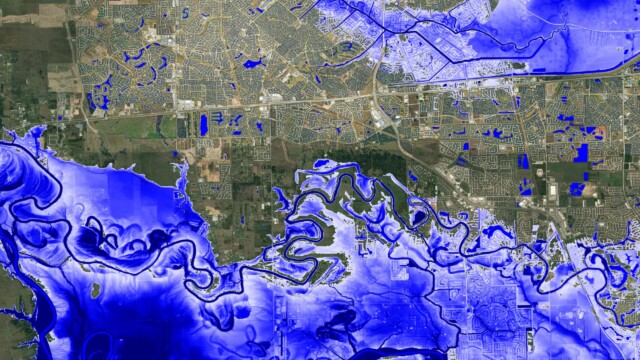 1 in 1000 year fluvial flood event in Houston, TX.